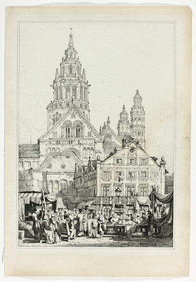 Kathedraal in Mainz door Samuel Prout