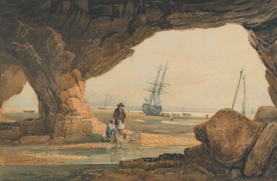 Kustscène bij Plymouth door Samuel Prout