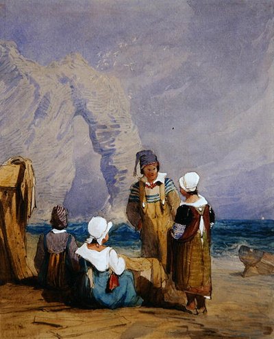 Figuren op het strand door Samuel Prout
