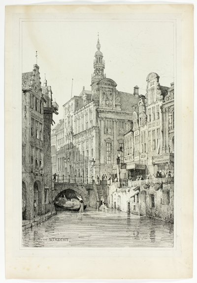 Hotel de Ville, Utrecht, uit Facsimiles van Schetsen gemaakt in Vlaanderen en Duitsland door Samuel Prout