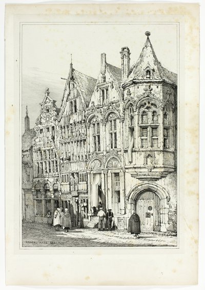 Kraenstraat Mechelen door Samuel Prout