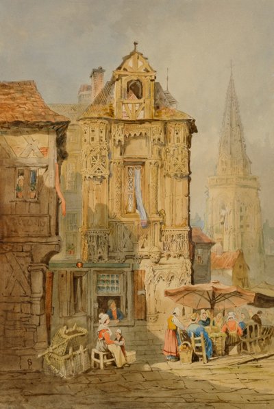 Marktplaats in Brugge door Samuel Prout