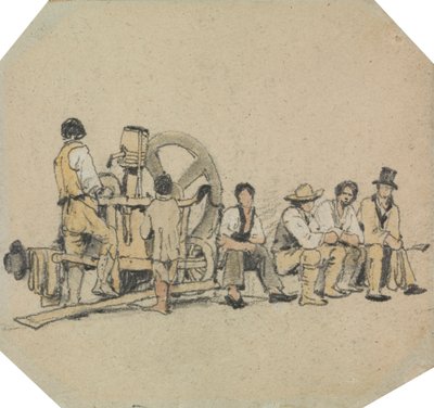 Mechanische Slijper met Figuren door Samuel Prout
