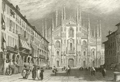 Kathedraal van Milaan door Samuel Prout