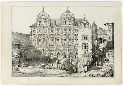 Deel van het kasteel in Heidelberg door Samuel Prout