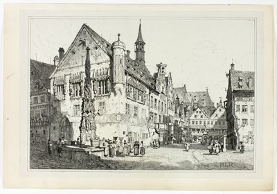 Rathaus, Ulm door Samuel Prout