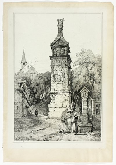 Romeinse zuil bij Igel door Samuel Prout