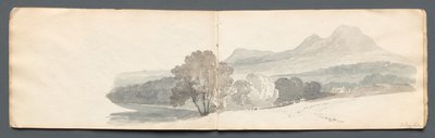Schetsboek: Eildon Hills door Samuel Prout