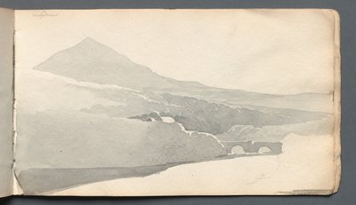 Schetsboek: "Berglandschap met brug" door Samuel Prout