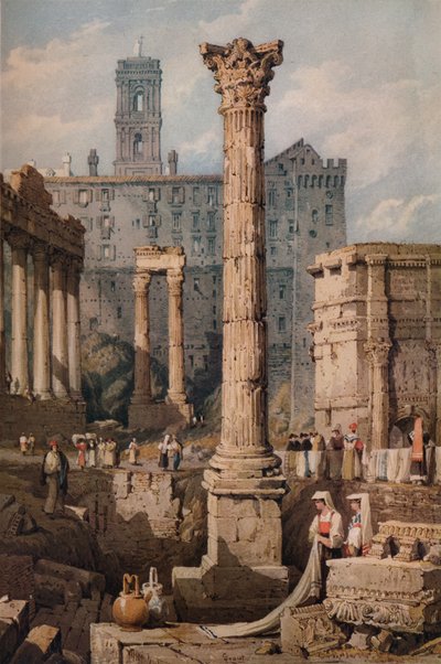 Uitzicht op het Forum, Rome, ca. 1823 door Samuel Prout