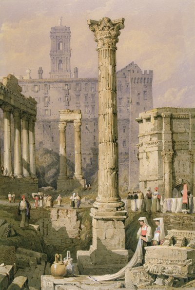 Uitzicht op het Forum, Rome door Samuel Prout