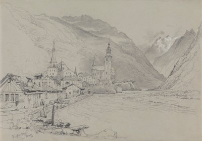 Visp of Viege, nabij Brig door Samuel Prout