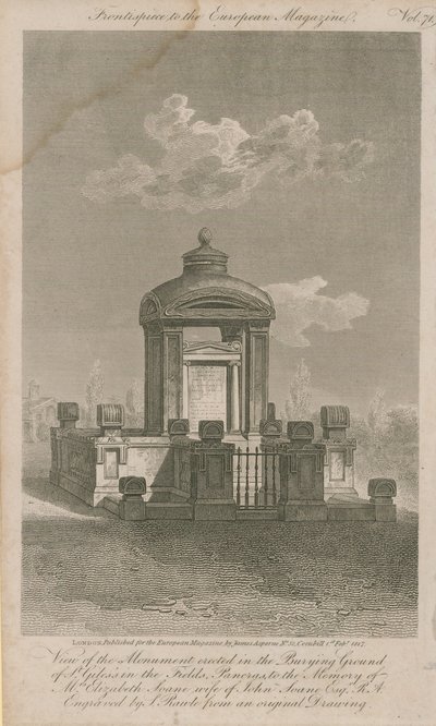 Monument voor Elizabeth Soane door Samuel Rawle