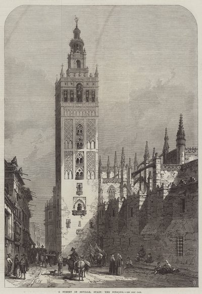 Een straat in Sevilla, Spanje, de Giralda door Samuel Read