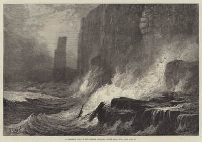 Een Westerstorm op de Orkney-eilanden, Roray Head, Hoy door Samuel Read