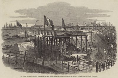 Zijne Koninklijke Hoogheid Prins Albert legt de Eerste Steen van de Docks in Great Grimsby, op Woensdag door Samuel Read