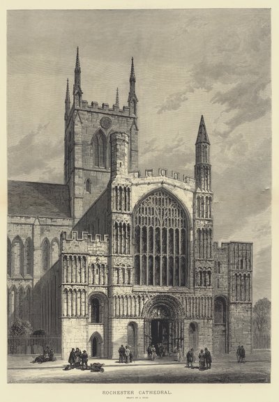 Kathedraal van Rochester (gravure) door Samuel Read