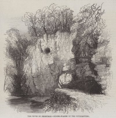 De Grotten van Jedburgh, Schuilplaatsen van de Covenanters door Samuel Read