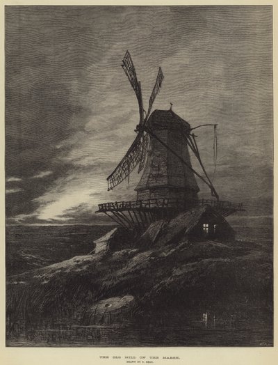 De oude molen op het moeras door Samuel Read