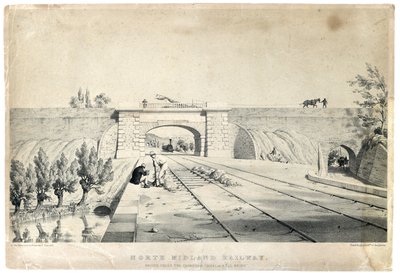 North Midland Railway Brug onder het Cromford Kanaal bij Bull Bridge, c.1840 door Samuel Russell