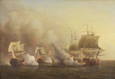 Actie bij Kaap de Goede Hoop, 9 maart 1757 door Samuel Scott