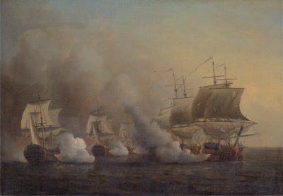 Actie bij de Kaap de Goede Hoop door Samuel Scott