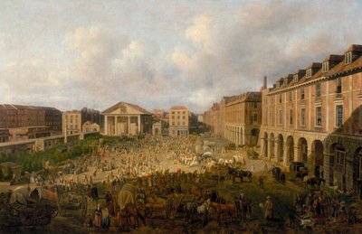 Covent Garden Piazza en Markt door Samuel Scott