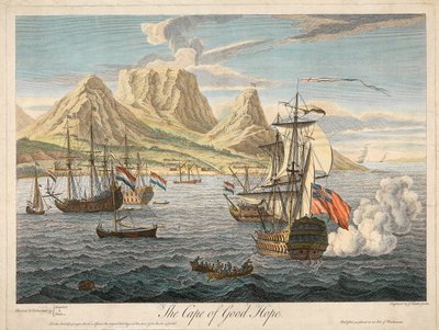 De Kaap de Goede Hoop, uitgegeven ca. 1731 door Samuel Scott