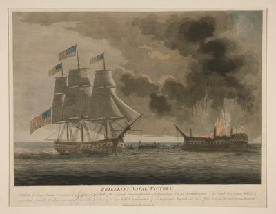 Briljante zeeslag, Constitution en Guerrière door Samuel Seymour