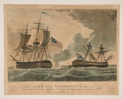 Verovering van H. B. M. Fregat Macedonian door Verenigde Staten door Samuel Seymour