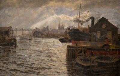 De Tyne met Hoog Niveau Brug, 1920 door Samuel Sykes