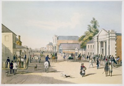 Hindley Street vanaf de hoek van King William Street, Adelaide door Samuel Thomas Gill