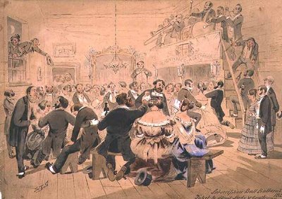 Het eerste abonnementsbal, Ballarat, Victoria door Samuel Thomas Gill