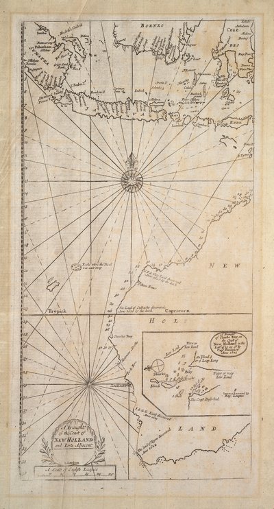 Een schets van de kust van Nieuw-Holland en aangrenzende delen door Samuel Thornton