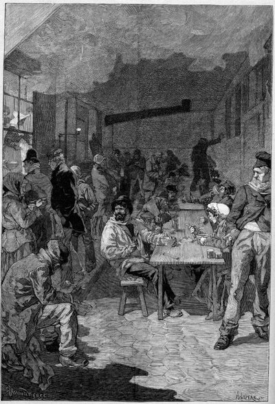 Uitzicht op de oven van de Société philanthropique de la rue de Sèvres waar de armen van Parijs komen voor een maaltijd door Samuel Urrabieta