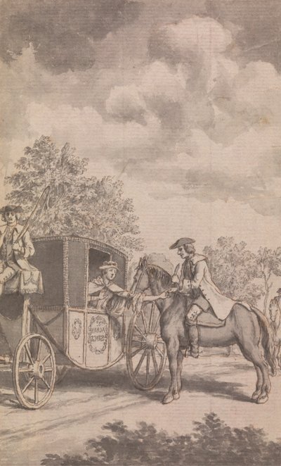 Een Illustratie voor de Newgate Kalender: Raby die een Vrouwensring Moeilijk te Verwijderen Vindt, Haar Vinger Afhakt, Bij Finchley door Samuel Wale