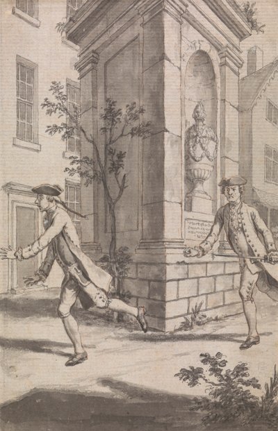 De Achtervolging (Waarschijnlijk een Ontwerp voor The Tyburn Chronicle) door Samuel Wale