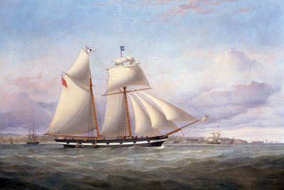 De Lancefield nadert Perch Rock Fort en vuurtoren in de Mersey door Samuel Walters