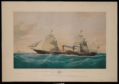 De Royal Mail stoomschip Persia... Kapitein C H E Jodkins (Inward Bound, bij de Skerries) Aan de British and North American Royal Mail Steam Packet Company wordt deze prent met het grootste respect opgedragen door Samuel Walters