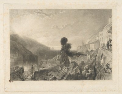 Dartmouth, aan de Rivier Dart door Samuel William Reynolds