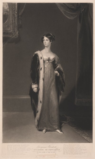 Georgiana Elizabeth Hertogin van Newcastle door Samuel William Reynolds