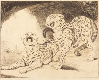 Luipaarden door Samuel William Reynolds I after James Northcote