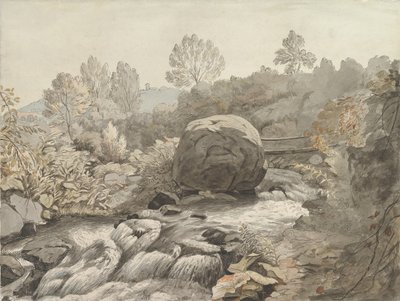 Een Rotsachtige Stroom, Italië, ca. 1786-1791 door Samuel Woodforde