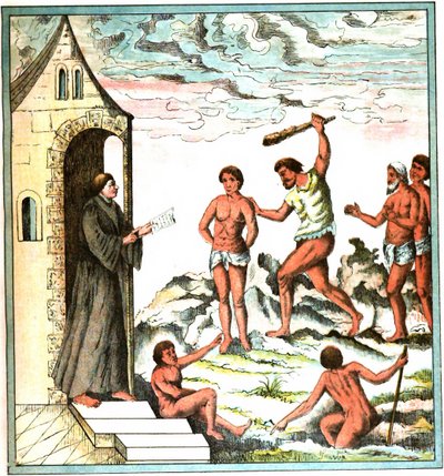 Champlain West-Indië plaat LXI - Verhaal over de Indianen door Samuel de Champlain