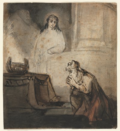 Engel verschijnt aan Zacharias, derde kwart 1600s door Samuel van Hoogstraten