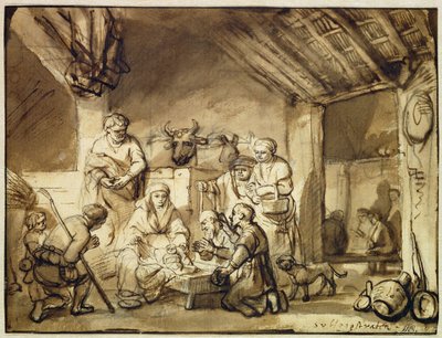 De aanbidding van de herders door Samuel van Hoogstraten