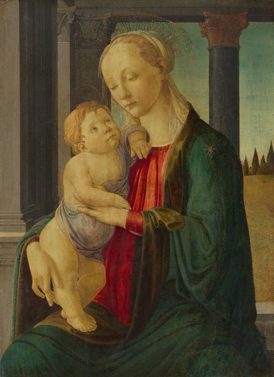 Madonna en kind door Sandro Botticelli