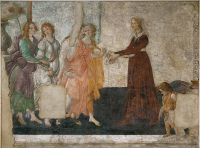 Venus et les graces offrant des presents a une jeune fille - Venus en de genaden bieden geschenken aan een jong meisje Fresco ... door Sandro (1444/5-1510) Botticelli