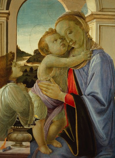 Madonna en Kind met Aanbiddende Engel, ca. 1468 door Sandro (1444/5 1510) Botticelli