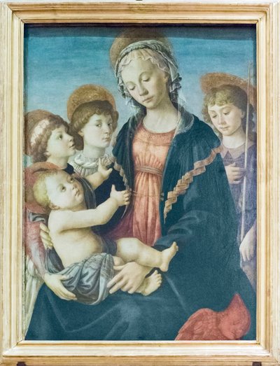 Madonna en Kind met Sint Jan de Doper en twee engelen (ca. 1470) door Sandro Botticelli